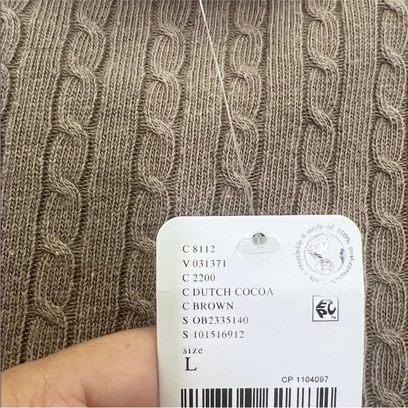 Free People - NWT Dutch Coco Cable Knit Long Sleeve Lightweight Blouse Large - Picture 11 of 13